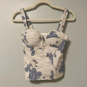 NWT Love Bonito bustier top cotton linen blend  corset